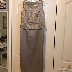 Champagne/Taupe Evening Dress (Plus Shawl!)
